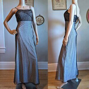 Vintage 90s Papell Boutique Gown Pageant Prom Dress Beaded Whimsygoth Size 6